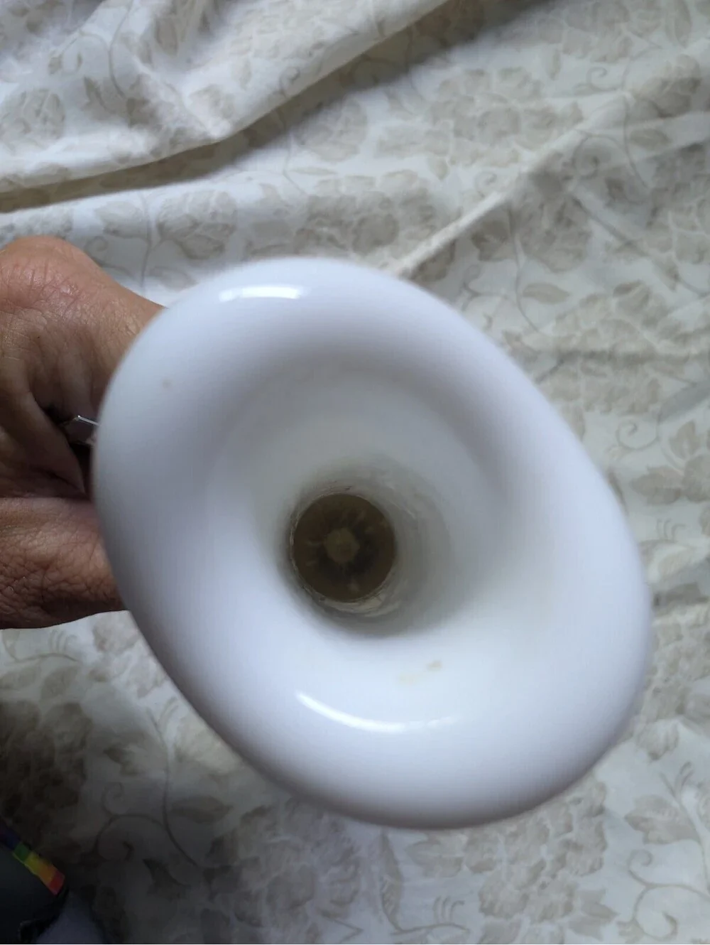 Vintage White Milk Glass Bud Vase with Hobnail Design